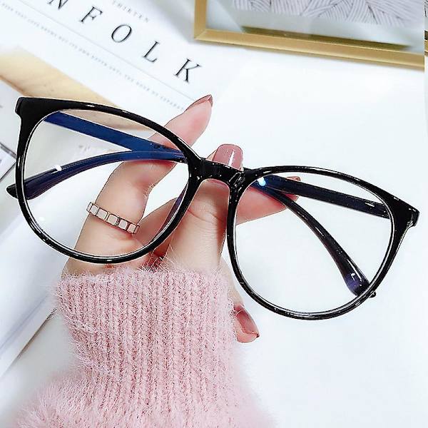 Färgskiftande Blåljusglasögon PC Retro Glasögon Mode Helbåge Glasögon För Kvinnor Män Anti Bright Black Frame