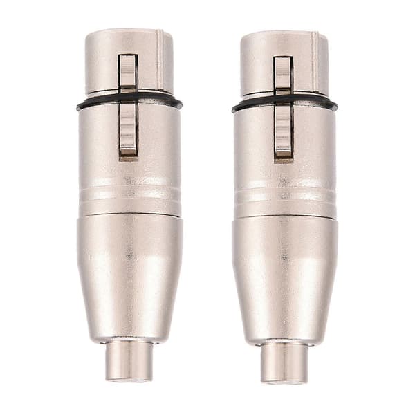 2 stk. 3-benet XLR hunstik til RCA hunstik mikrofonstikadapter