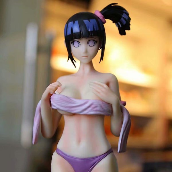 Naruto 25cm Anime Antistress Hyuuga Hinata Baddräkt Badhus Staty PVC Actionfigur Ornament Samlarleksak