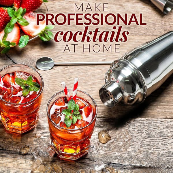 Xh 24oz Cocktail Shaker Sæt - Drink Mixer Sæt i Rustfrit Stål med Jigger & Cocktailske