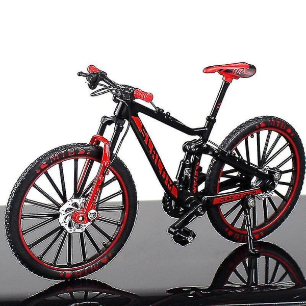 Legeringscykelmodell Diecast Metal Finger Mountain Bike Racing Toy Red