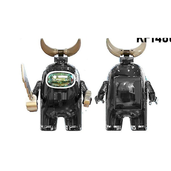 Ett Set Amonges Us Populärt Spel Mini Byggklossar Tecknade Figurer