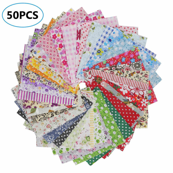 Bomullstyg Tecknat Lapptäcke 50PCS-10*10cm