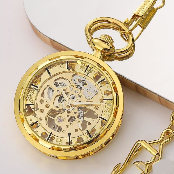 Retro Large Pocket Watch Hollow Transparent Raight Plate Without Fob Watches