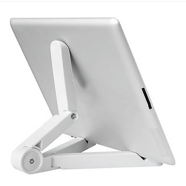 Foldbar Justerbar Skrivebordsholder Mount Stand Kompatibel med Galaxy Tablet Ipad Air 2 360 Graders Roterende White