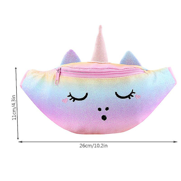 Söt Enhörning Plysch Midjeväska Axelväska Söt Tecknad Djur Crossbody Väska Liten Väska För Flickor Multicolour