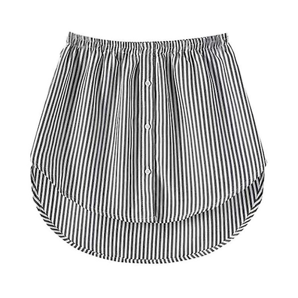 Skjorteforlengere Justerbar Lagdeling Falske Topper Nedre Kant med Elastisk Strikk Mini Skjørt Black Wihte L