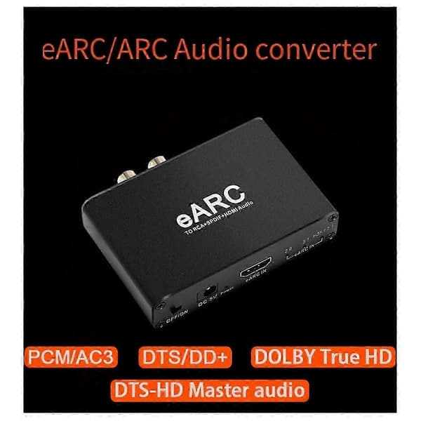 HDMI-kompatibel EARC ARC Audio Extractor 192Khz Konverter EARC til RCA Audio Extractor Adapter til DT
