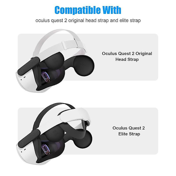Silikoniset VR-kuulokkeet Oculus Quest 2 -kuulokkeille, melua vaimentavat, kuulokkeiden jatke, Quest 2 -lisävarusteet White