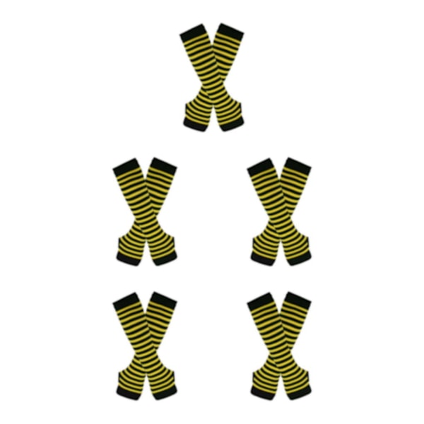 1/2/3/5 Knähöga strumpor för tjocka lår Lätta att bära och gör gula och svarta 5Set yellow and black