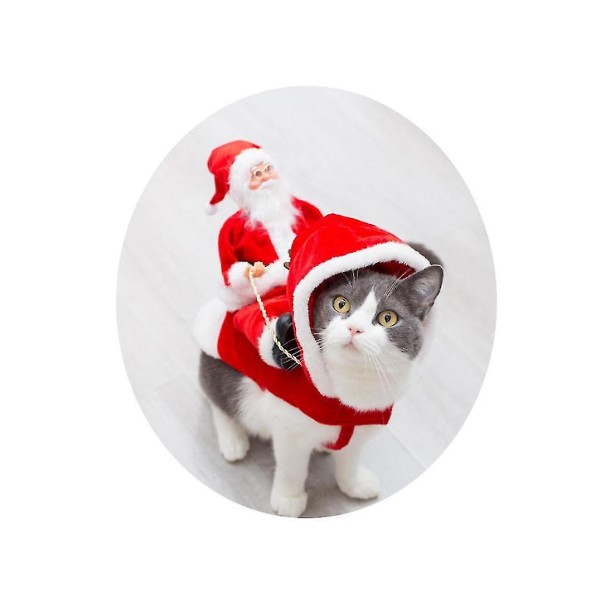 Juldräkt Hundkatt som springer Santa Juloutfit XL