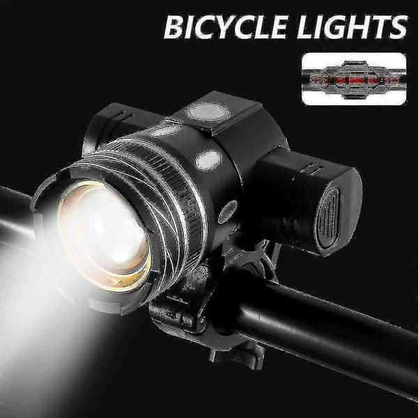 [LCS] USB oppladbar 15000lm sykkellys foran og bak for terrengsykkel style1-Front Light