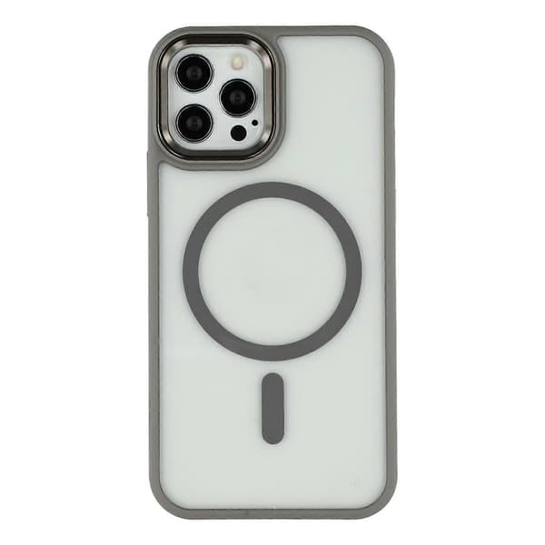 Fodral för iPhone 12 Pro Max kompatibelt med MagSafe Anti-Drop TPU PC-telefonfodral Grey Titanium Grey