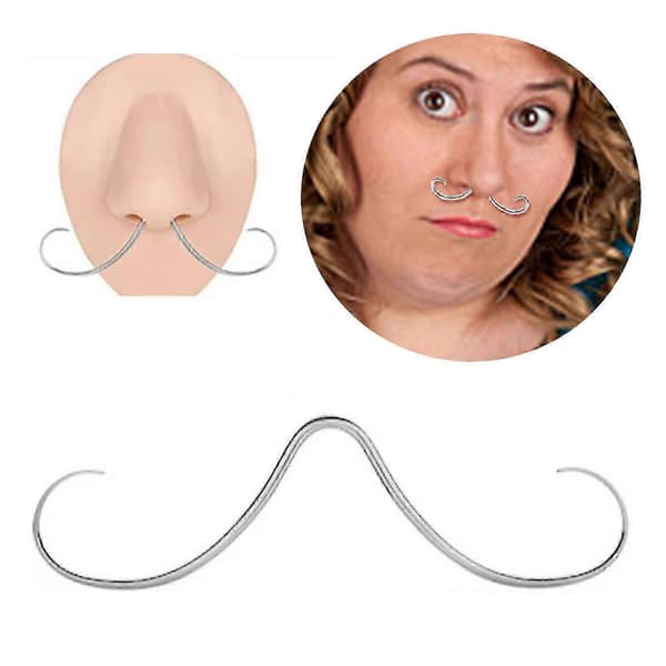 Septum Mustasch Näspiercingar i Rostfritt Stål Nässtift Mode Näspiercingar Ringar Septumpiercing Smycken för Män och Kvinnor Black