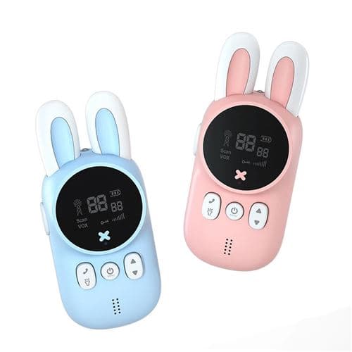 Walkie Talkie 3km Blå ros 16x15x6cm 2-pack