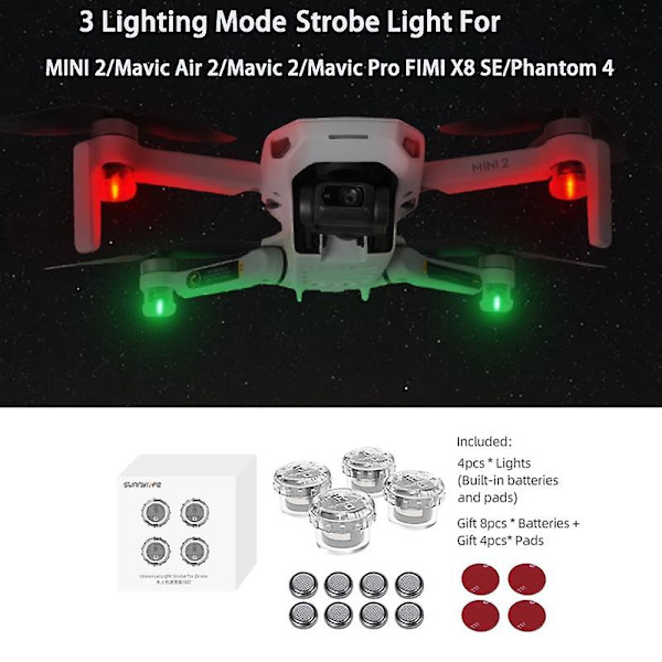 Dji fpv/mini se flash strobe lampe natflyvningslys til dji mavic air 2s /mavic mini 2/phantom 4 fimi x8 se drone tilbehør