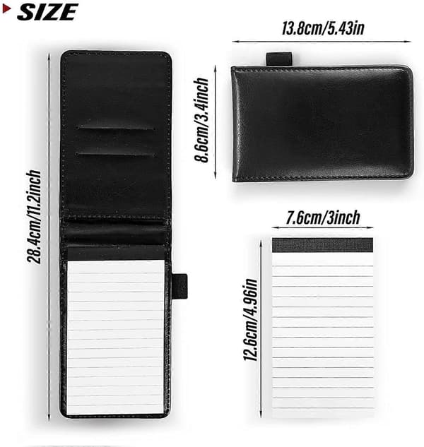 [LCS] Læder Pocket Notesblok Holder, Mini Notesbog Business Holder Multifunktionel Notesblok