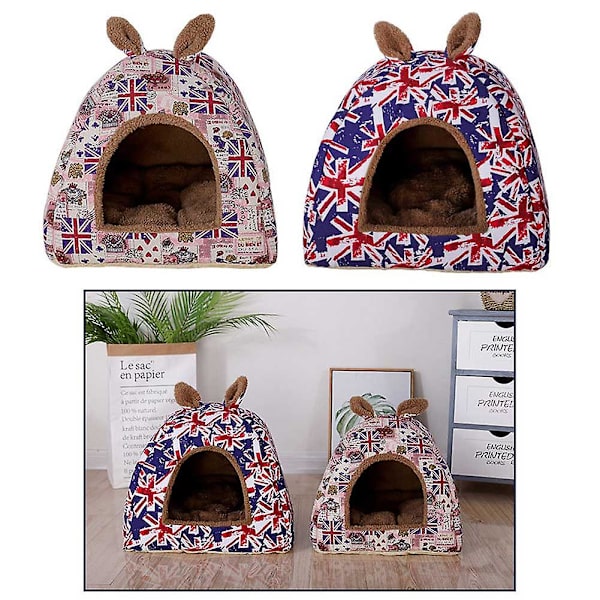 1 st Kennel Hundsäng Avtagbar Vikbar Katt Hus Varmt Mjukt Näste Fyra Säsonger Universal S