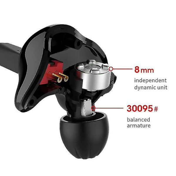 Øretelefoner Hybrid teknologi Stereo bas Headset Monitor Støj