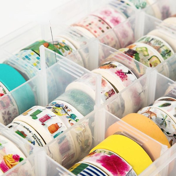 Organizer Förvaringslåda 15 fack Clearfor Washi Tape Konsttillbehör och klistermärken