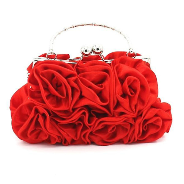 Utsökt Dam Söt Hand-i-hand Rosväska Festväska Clutch Väska Diagonal Väska red