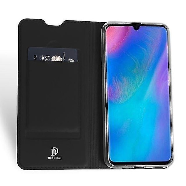 Huawei P30 Lite / Nova 4e PU Etui med Kortlomme - Sort