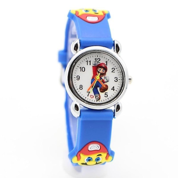 Tecknad Super Mario Doll Watch,,, Students Quartz Armbandsur (Ljusblå)