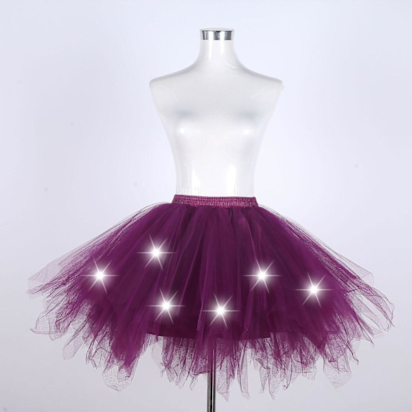 Tutu-kjol för möhippa, balettkjol, tyllkjol, 4 lager lila XL Purple