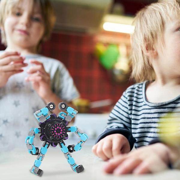Vriden och Deformerad Robot Rolig Fidget Spinner Sensorisk Leksak Blue