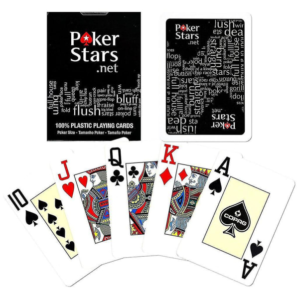 Svart, PokerStars spelkort-100% plast-svart