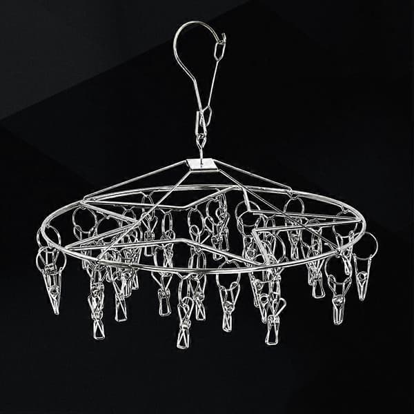 [LCS] 1 pc. Round Star-shaped Hanger Socks Hanging Rack Underwear Drying Rack Multi-use Laundry Rack for Home (32 Clips)