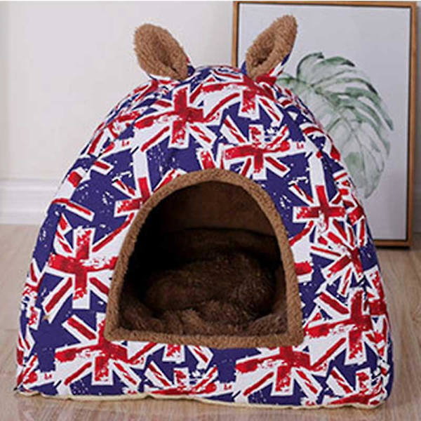 1 st Kennel Hundsäng Avtagbar Vikbar Katt Hus Varmt Mjukt Näste Fyra Säsonger Universal L