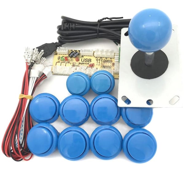Arcade Knapper Spil Usb Encoder Pc Joystick Controller Diy Kit Til Mame Jamma Spil Blue