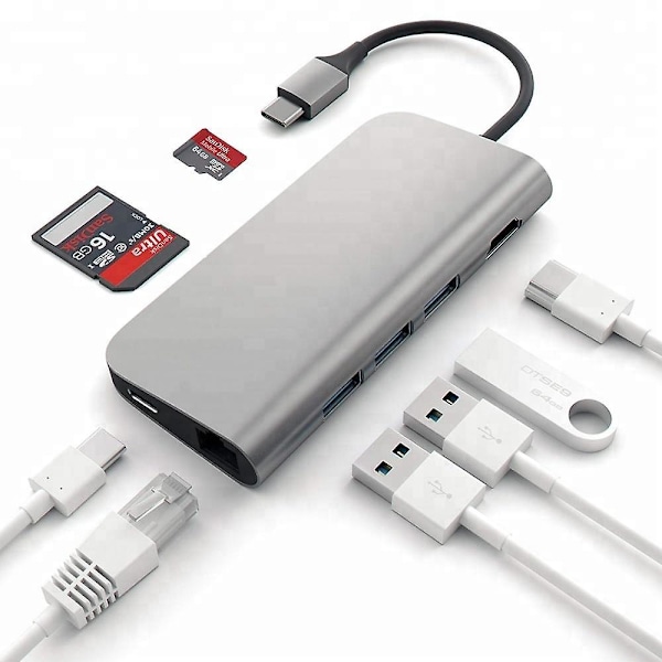 8-i-1 Multifunktionel Docking Station Hub