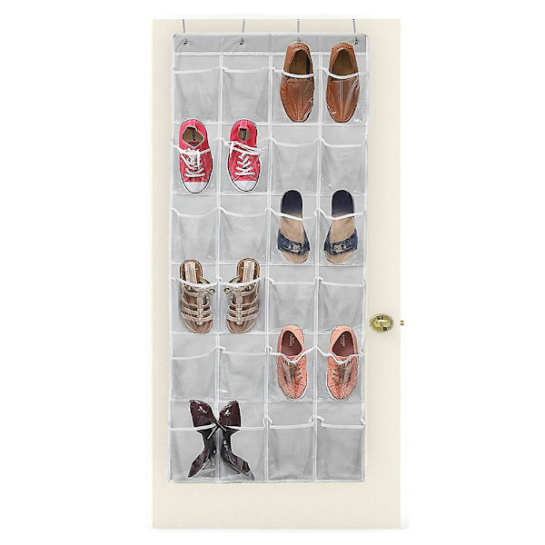 24 Lommer Sko Organizer Simple Houseware Krystalklar Over Døren