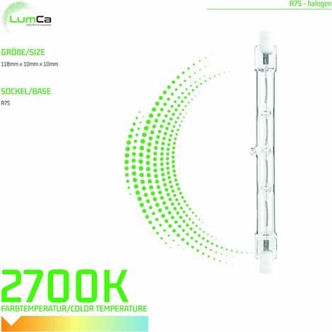 [LCS]Sæt med 2 halogenrør 400 W svarende til 500 W 118 mm Varm