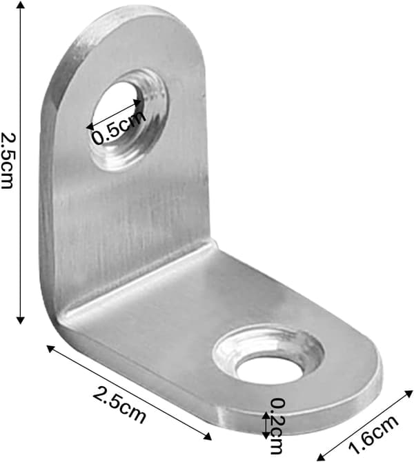 [LCS] Small Brackets, 10 Pcs Stainless Steel Angle Brackets, 25x25mm Small Shelf Brackets Angle Iron, Safety Corner Brackets, Wall Brackets
