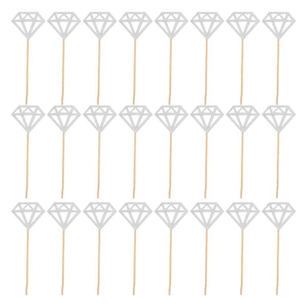 Silver Glitter Tårttopp för Tårtdekoration 50-pack