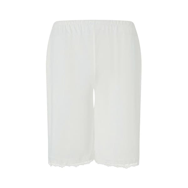Bløde silke Snip-it shorts - Klassisk nattøj lingeri til damer Beige XL
