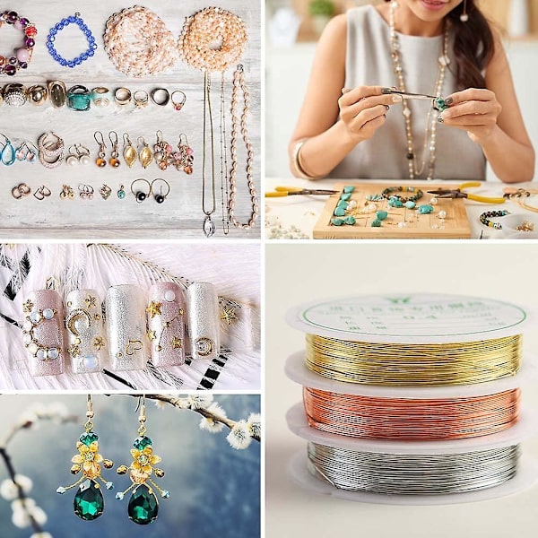 Rolls Jewelry Koppar Pärltråd Kompatibel med Smyckestillverkningstillbehör DIY Hantverk