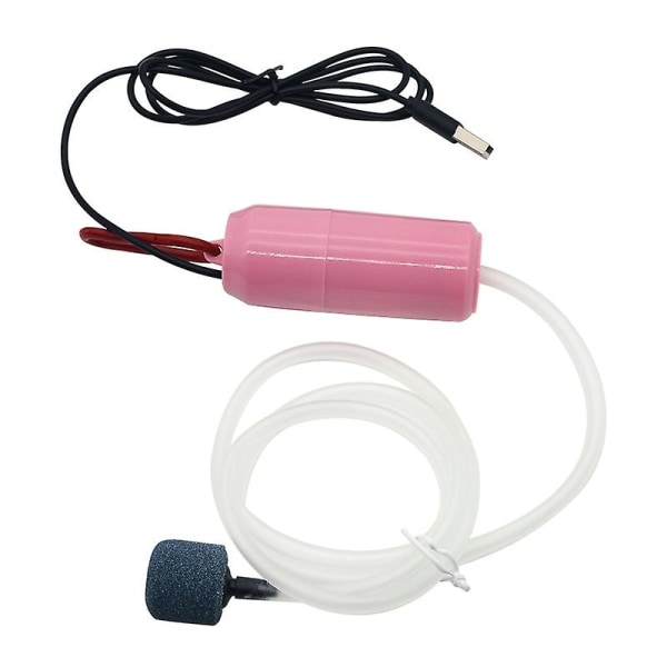 Akvarium syrgas luftpump fisktank USB tyst luftkompressor luftare Bärbar mini liten syrgas akvarium Pink