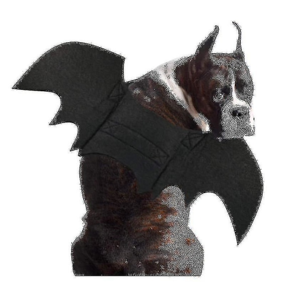 Hundfladdermuskostym Halloween husdjursdräkt Bat Wings Cosplay S