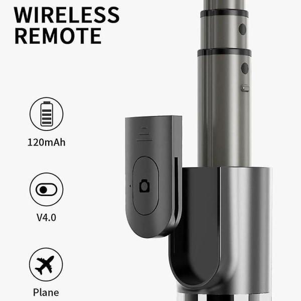 Matkapuhelimen vakain Selfie-jalusta Kädessä pidettävä Gimbal-vakain Langaton Bluetooth Tärinänestoinen Selfie-tikku Vlog-videokuvaus White