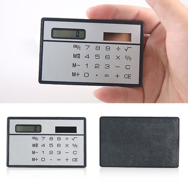 Solar Power Pocket Slim Kreditkort Billiga Miniräknare Nyhet Liten Rese Kompakt White