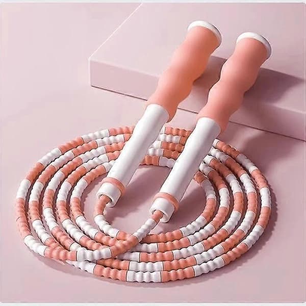 [LCS]Sjippetov, blødt perleflettet reb længde justerbart, sammenfiltringsfrit sjippetov med bløde perler Pink