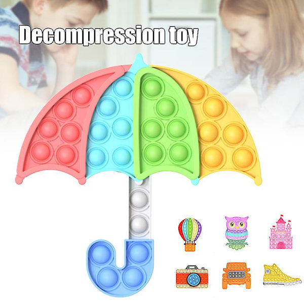 Push Pop Bubbla Fidget Sensorisk Leksak Stresslindring För Hemma Skola Och Kontor För Barn Vuxen Umbrella