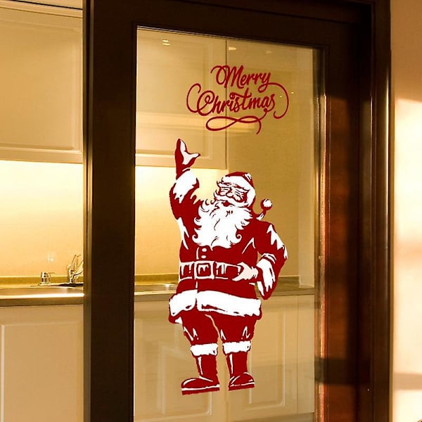 Väggdekaler Jultomte Fönsterdekaler Butik Glasdörr Tapet