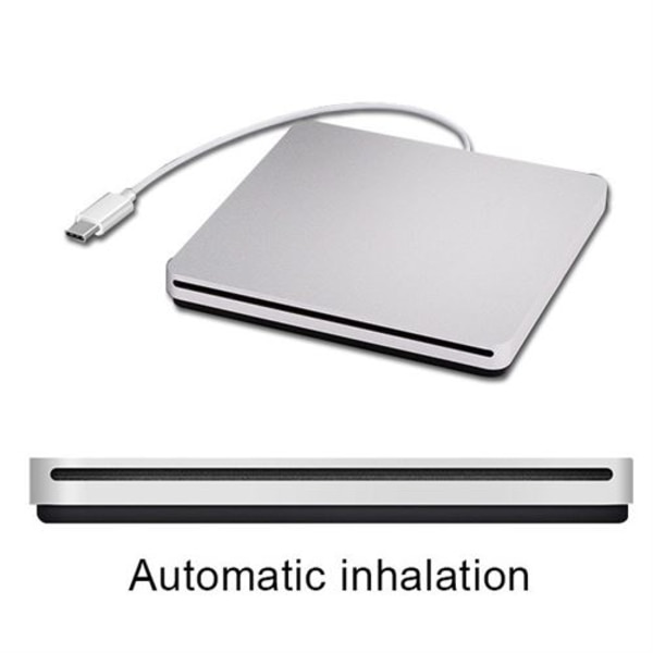 Type-C CD-DVD-RW-enhet/brännare kompatibel med extern MAC-laptop (SILVER)