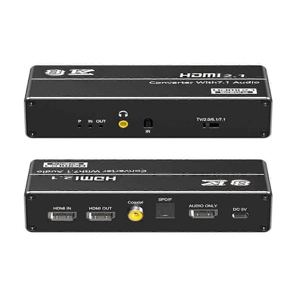 4K 120Hz lydudtrækker splitter HDR 2.1 til Toslink SPDIF konverter