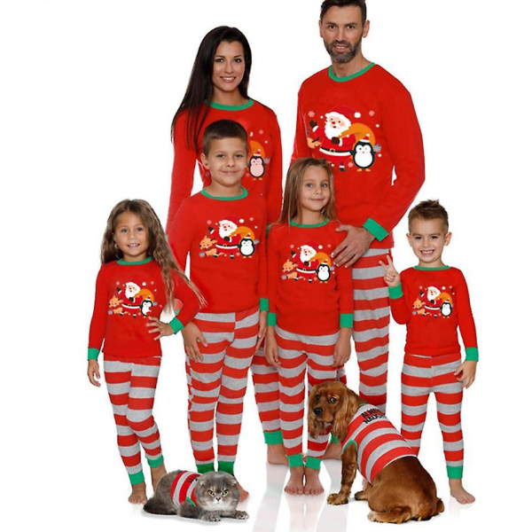 Julpyjamas matchande familjepyjamas kostym europeisk och ame